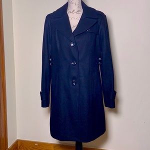Kenneth Cole Black Long Pea Coat